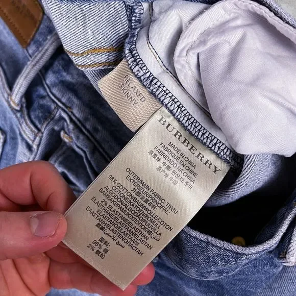 Burberry Brit Jeans Blue Relaxed Skinny Tapered Women's W28 L28 - Picture 4 of 4